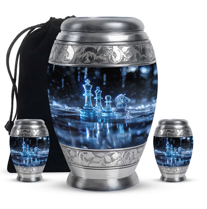 Personalized Chess Cremation Urn for Human Ashes - 10-inch, 200 cu in - Yatskia