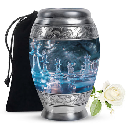 Personalized Chess Memorial Urn for Human Ashes - 10-inch, 200 cu in - Yatskia