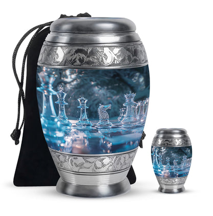 Personalized Chess Memorial Urn for Human Ashes - 10-inch, 200 cu in - Yatskia