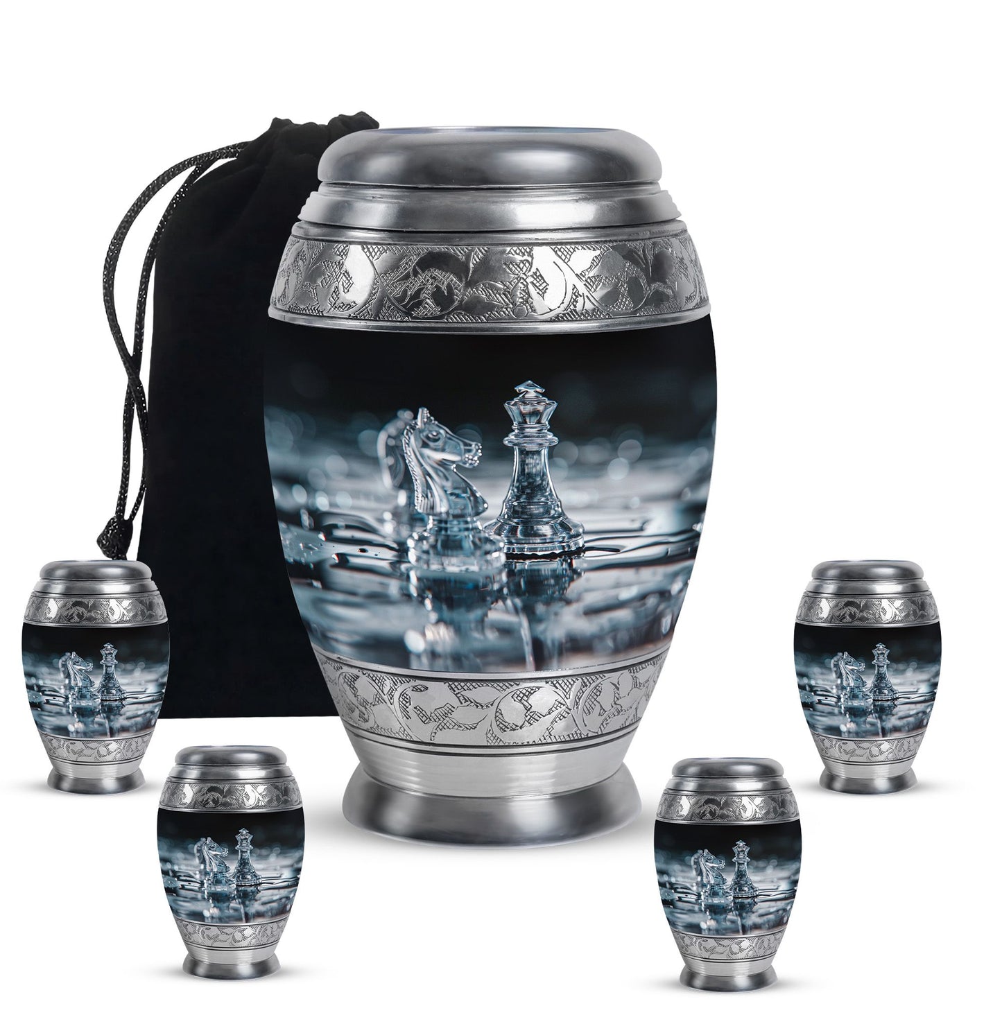 Personalized Chess Keepsake Urn for Human Ashes - 3-inch, 200 cu in - Yatskia