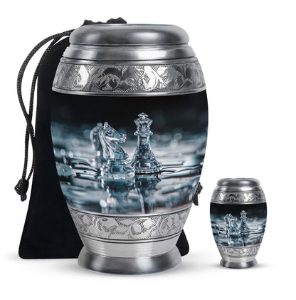 Personalized Chess Keepsake Urn for Human Ashes - 3-inch, 200 cu in - Yatskia