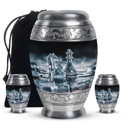 Personalized Chess Keepsake Urn for Human Ashes - 3-inch, 200 cu in - Yatskia
