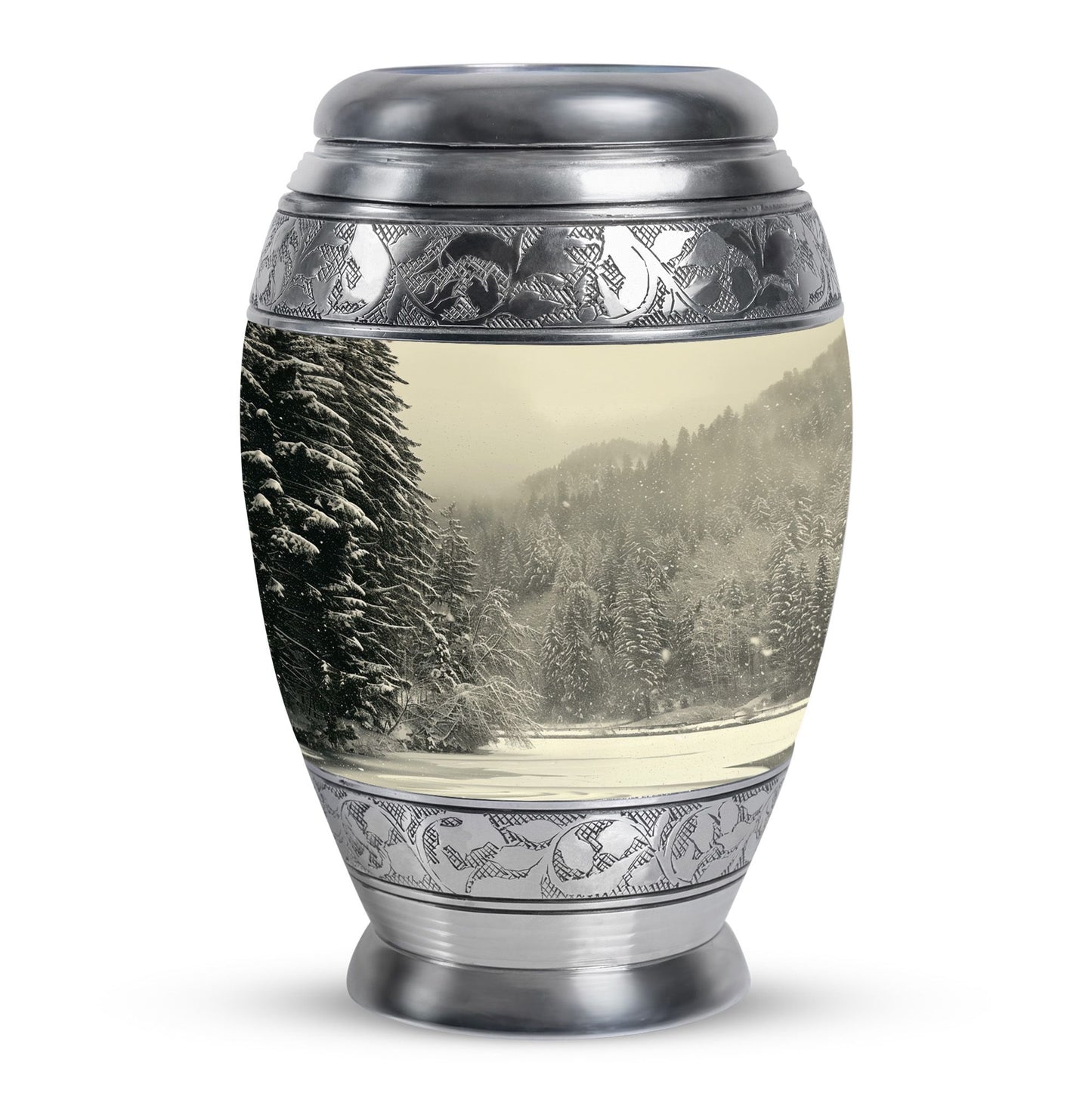 Personalized Winter Memorial Urn for Human Ashes - 10-inch, 200 cu in - Yatskia