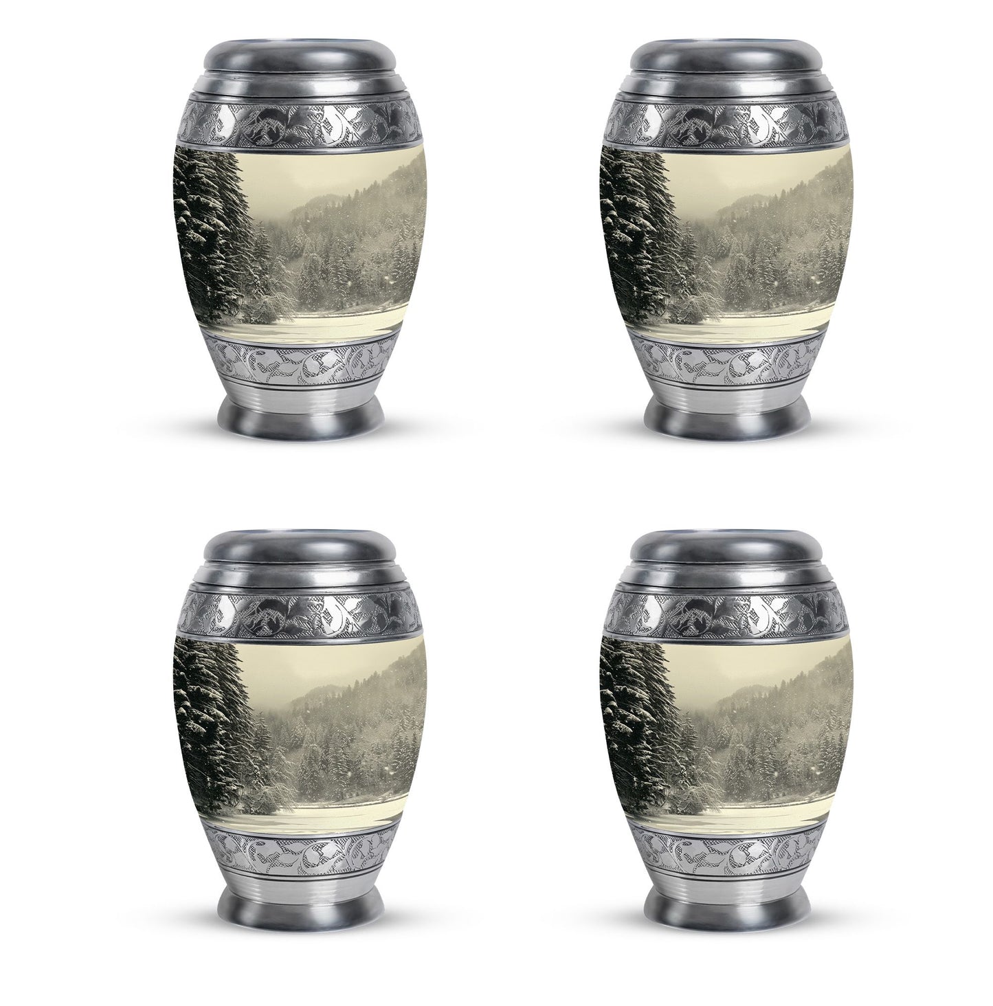Personalized Winter Memorial Urn for Human Ashes - 10-inch, 200 cu in - Yatskia