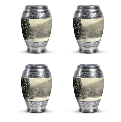 Personalized Winter Memorial Urn for Human Ashes - 10-inch, 200 cu in - Yatskia