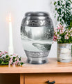 Snowflakes Urn For Ashes Memorial, Funeral Cremation Urn For Ashes