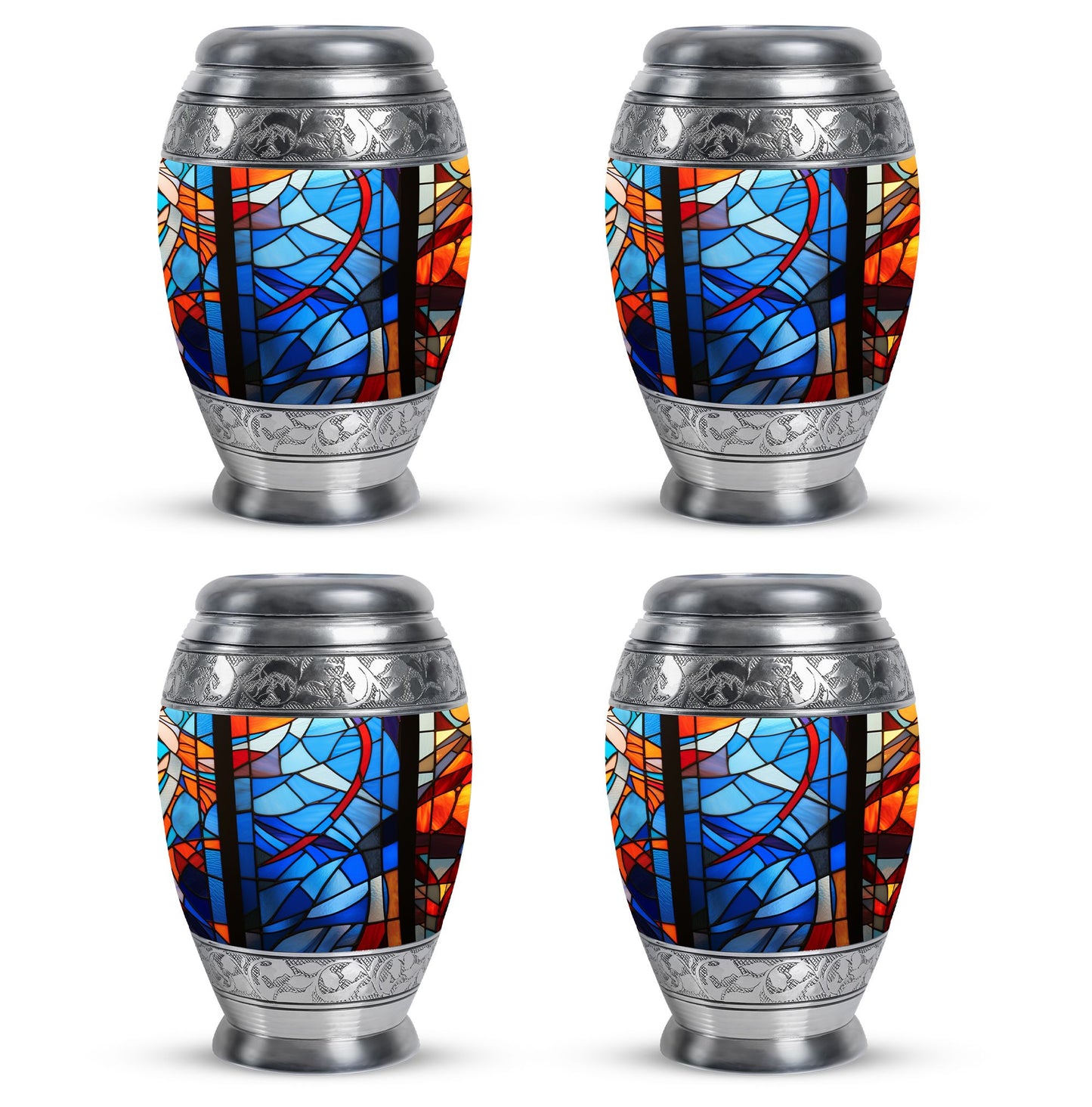 Glass Stained Glass Keepsake Urn for Human Ashes - 3-inch, 200 cu in - Yatskia