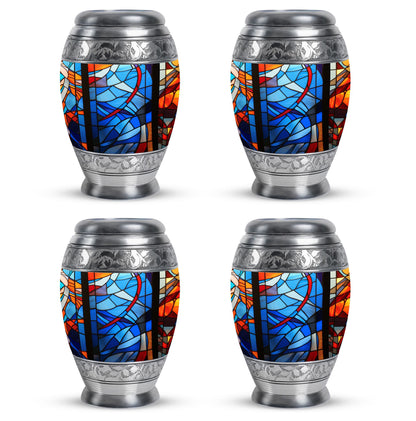 Glass Stained Glass Keepsake Urn for Human Ashes - 3-inch, 200 cu in - Yatskia