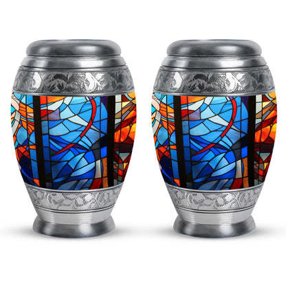 Glass Stained Glass Keepsake Urn for Human Ashes - 3-inch, 200 cu in - Yatskia