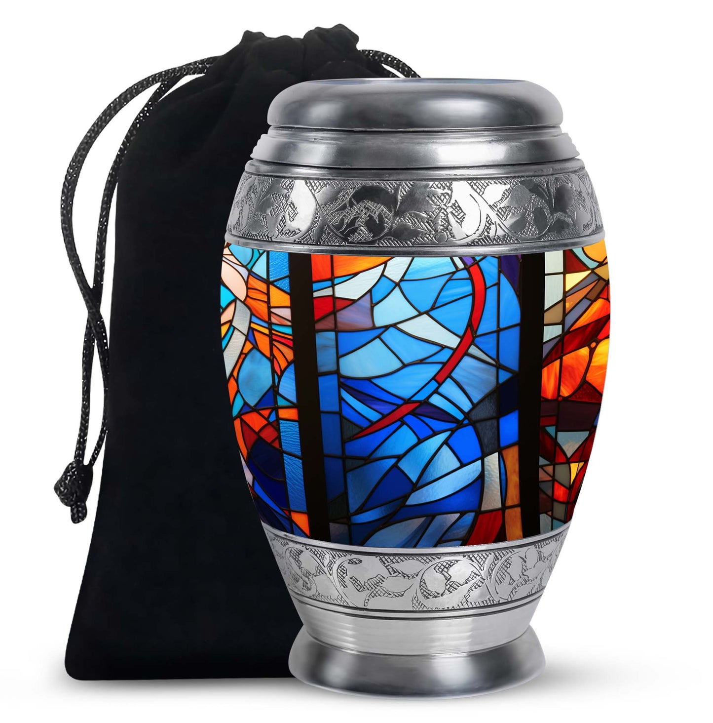 Glass Stained Glass Keepsake Urn for Human Ashes - 3-inch, 200 cu in - Yatskia