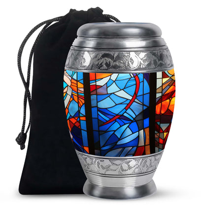 Glass Stained Glass Keepsake Urn for Human Ashes - 3-inch, 200 cu in - Yatskia