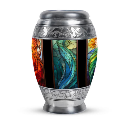 Glass Stained Glass Memorial Urn for Human Ashes - 10-inch, 200 cu in - Yatskia
