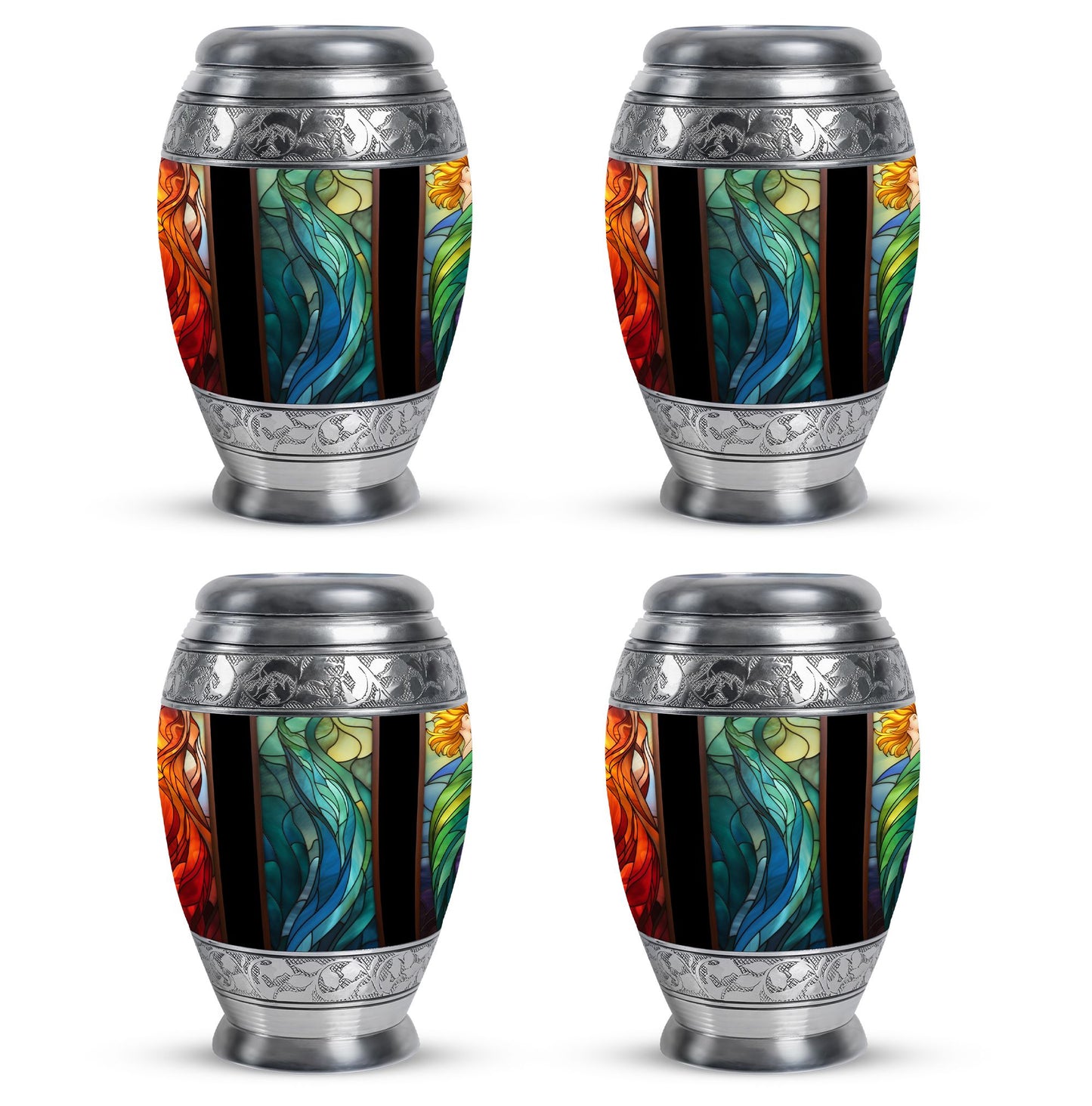 Glass Stained Glass Memorial Urn for Human Ashes - 10-inch, 200 cu in - Yatskia