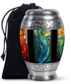 Stained Glass Urn For Ashes Memorial, Funeral Shape Urn