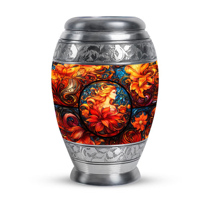 Glass Stained Glass Memorial Urn for Human Ashes - 10-inch, 200 cu in - Yatskia