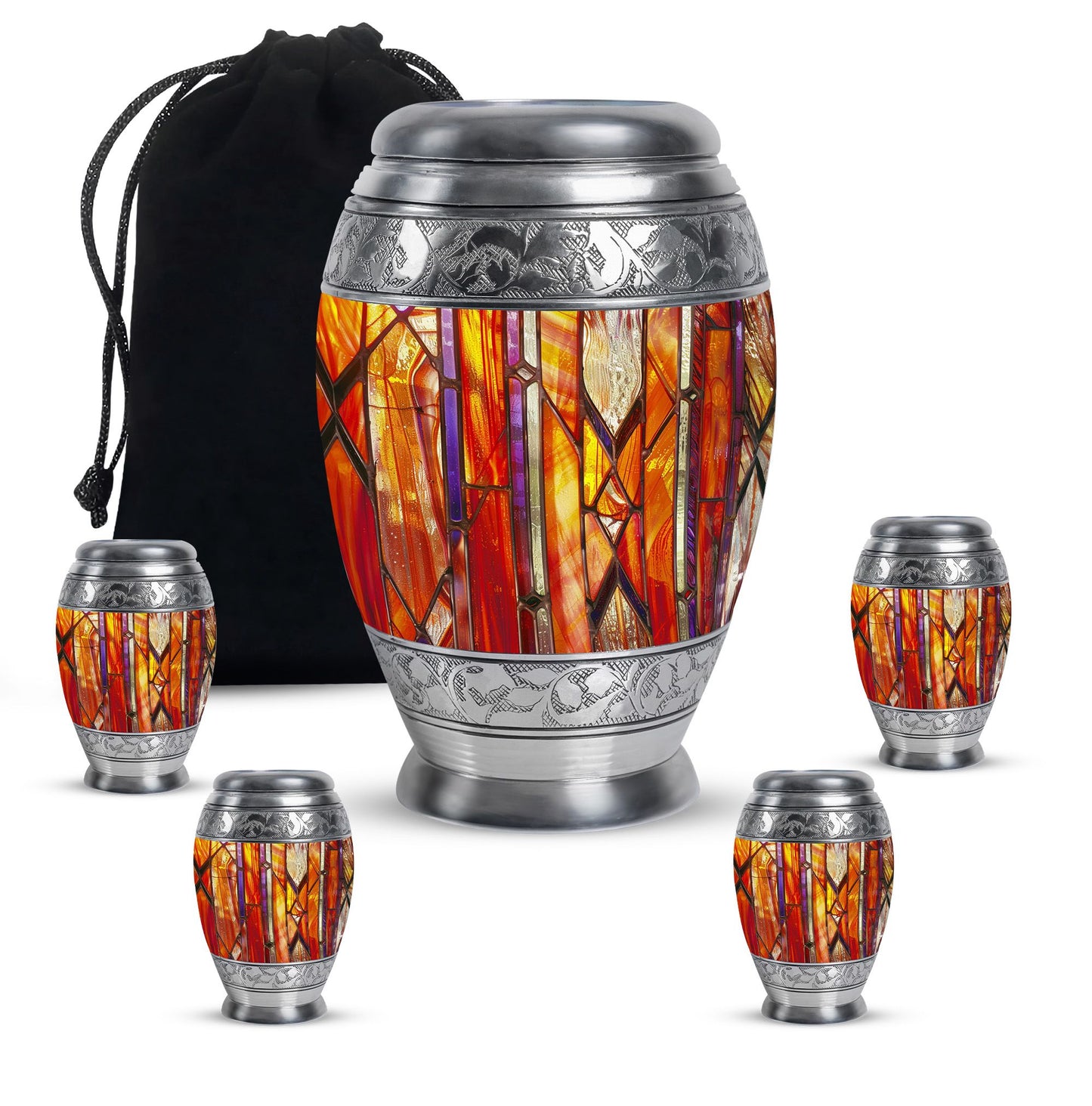 Stained Glass Ashes Keepsake Memorial, Funeral Cremation Urn