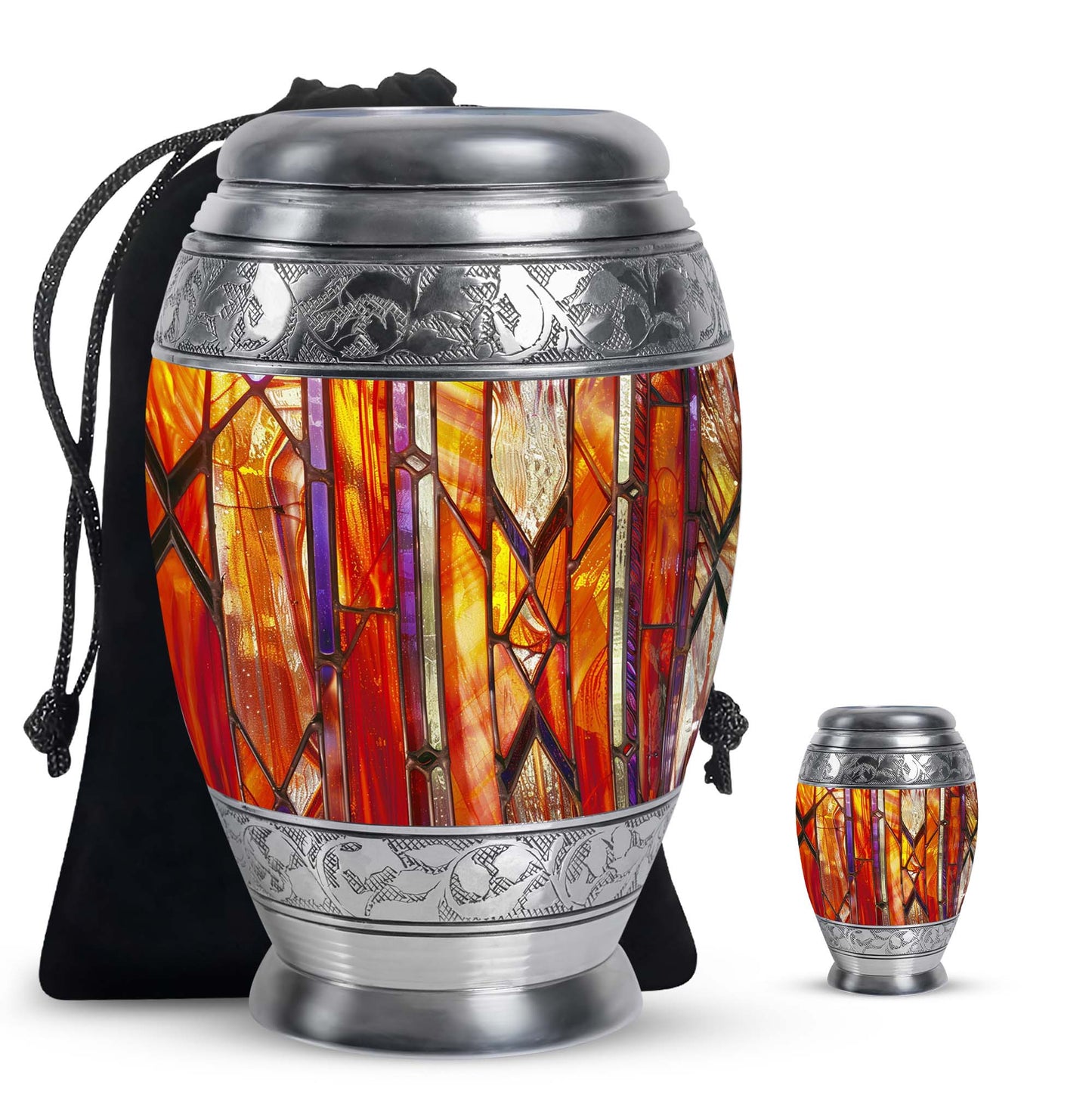 Stained Glass Ashes Keepsake Memorial, Funeral Cremation Urn