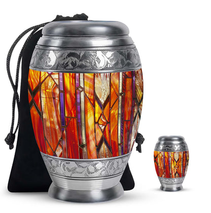 Stained Glass Ashes Keepsake Memorial, Funeral Cremation Urn
