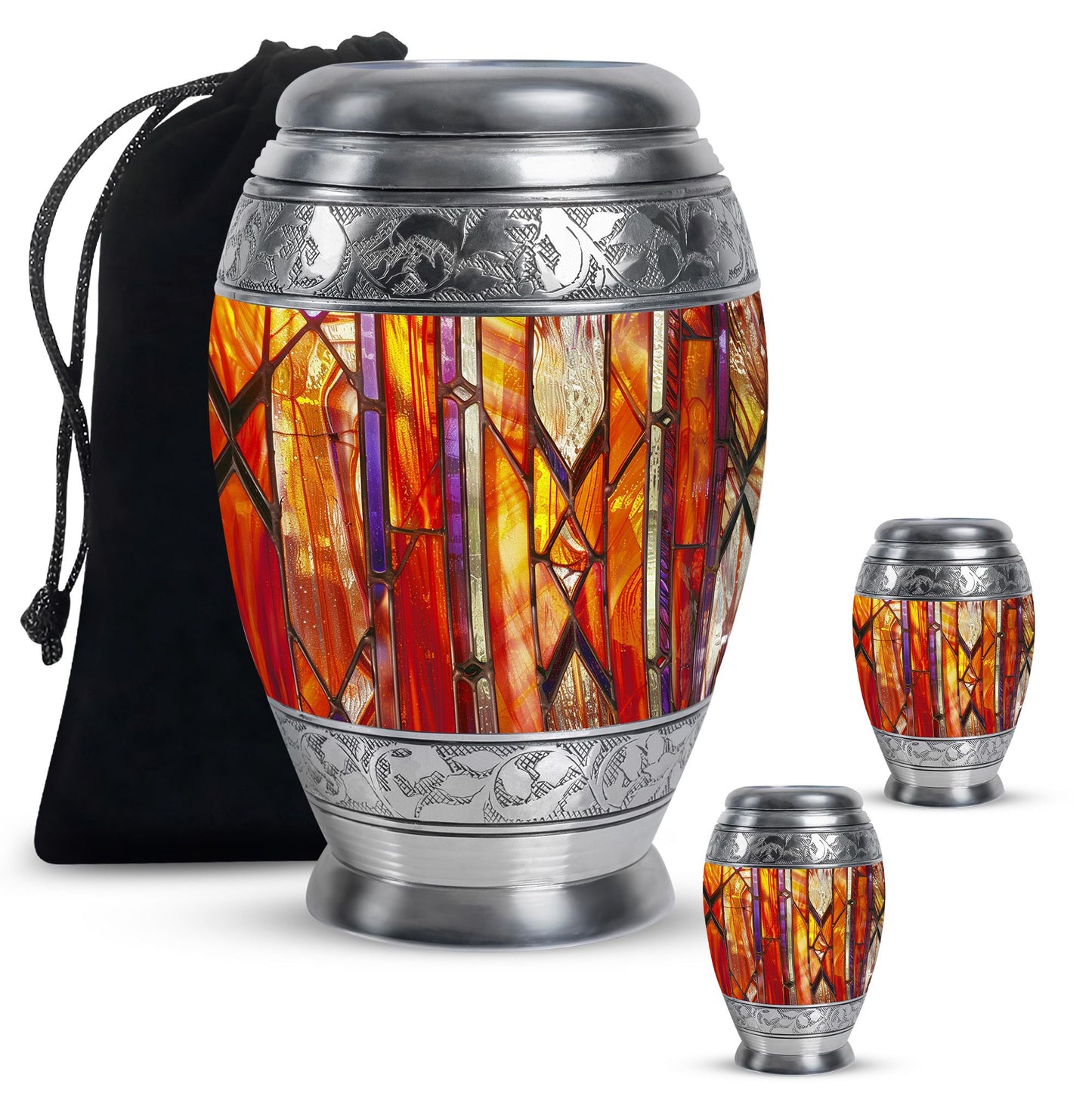Stained Glass Ashes Keepsake Memorial, Funeral Cremation Urn