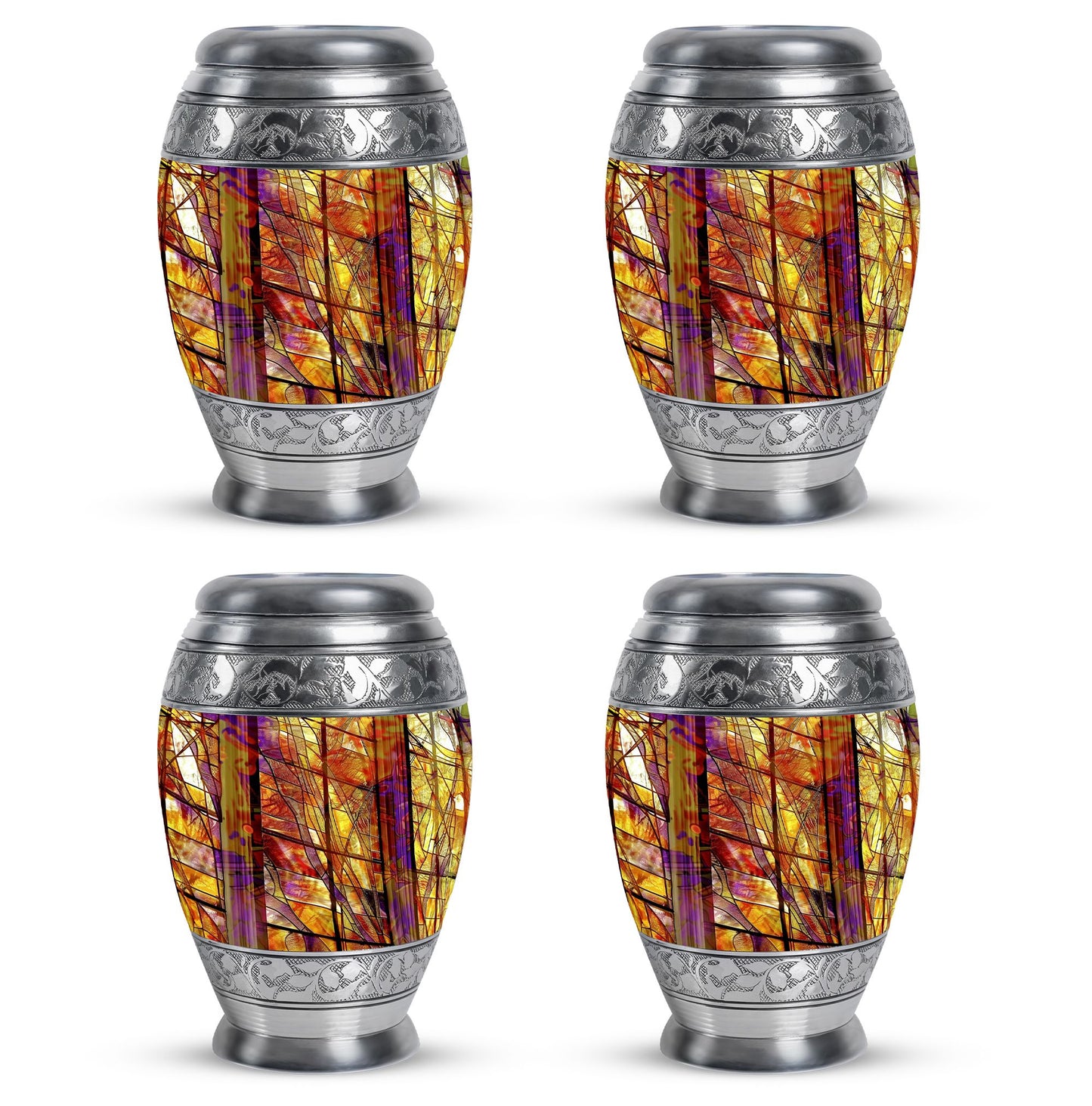 Glass Stained Glass Cremation Urn for Human Ashes - 10-inch, 200 cu in - Yatskia