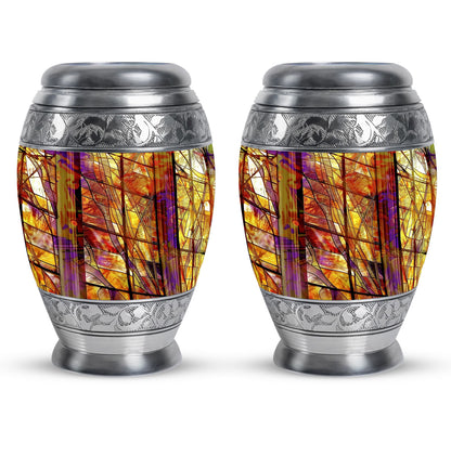 Glass Stained Glass Cremation Urn for Human Ashes - 10-inch, 200 cu in - Yatskia