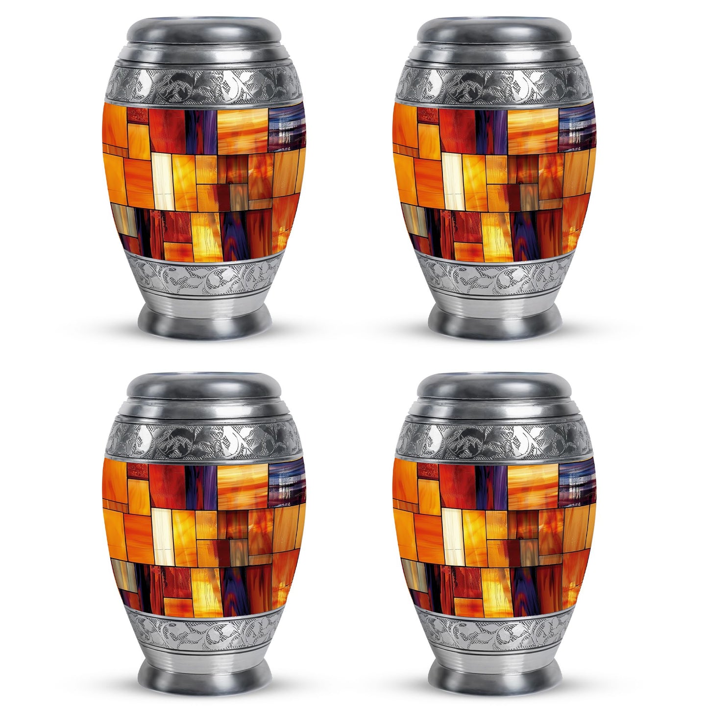 Glass Stained Glass Cremation Urn for Human Ashes - 10-inch, 200 cu in - Yatskia