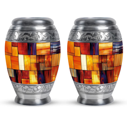 Glass Stained Glass Cremation Urn for Human Ashes - 10-inch, 200 cu in - Yatskia