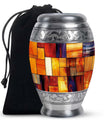 Stained Glass Cool Urn Ashes Memorial, Funeral Cremation Urn For Ashes