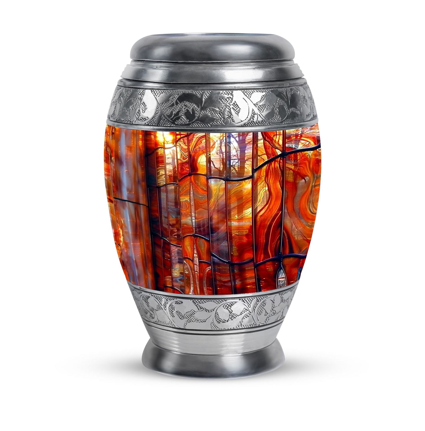 Glass Stained Glass Memorial Urn for Human Ashes - 10-inch, 200 cu in - Yatskia