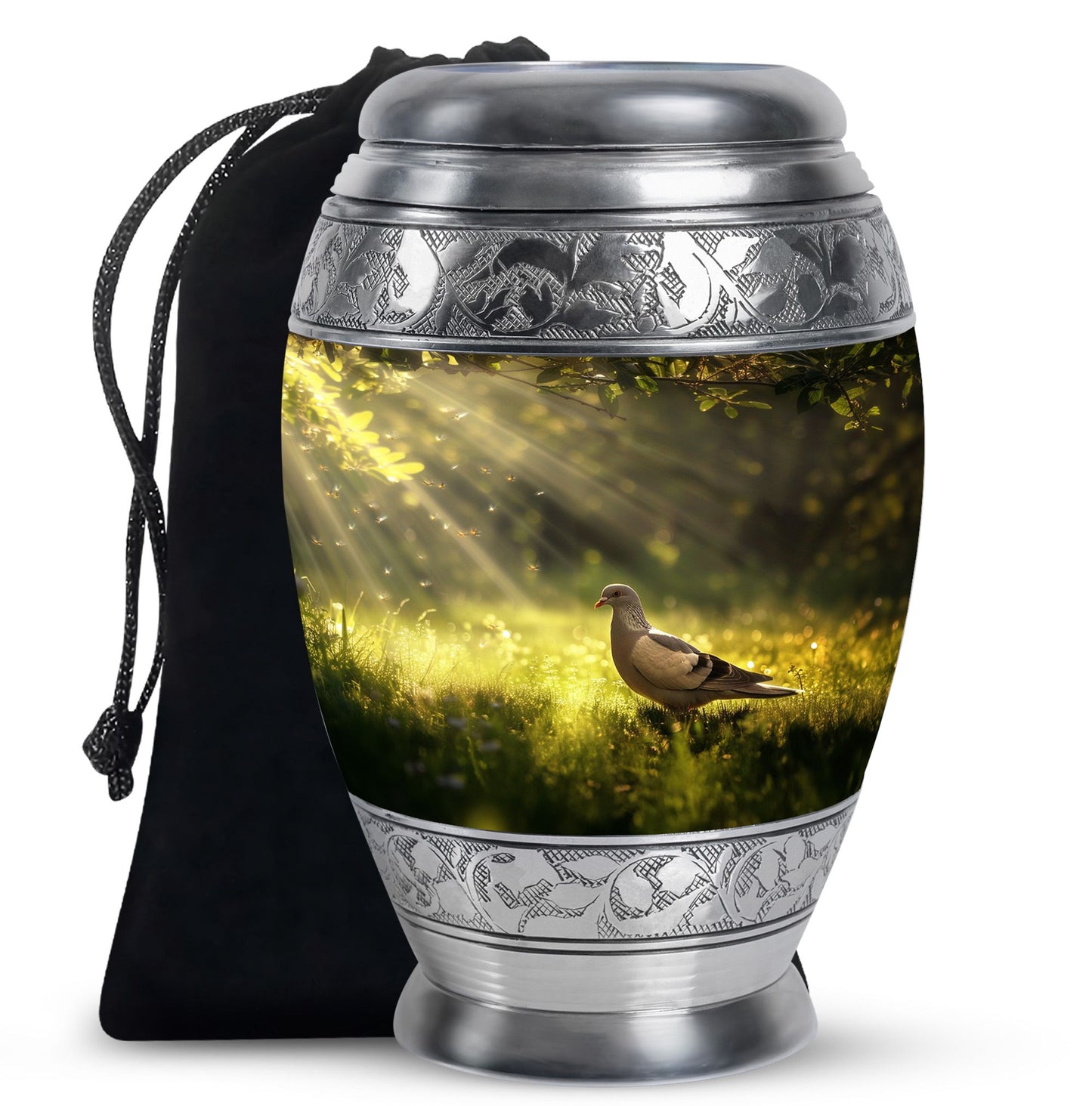 Personalized Dove Cremation Urn for Human Ashes - 3-inch, 200 cu in - Yatskia