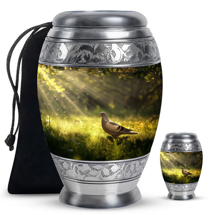 Personalized Dove Cremation Urn for Human Ashes - 3-inch, 200 cu in - Yatskia