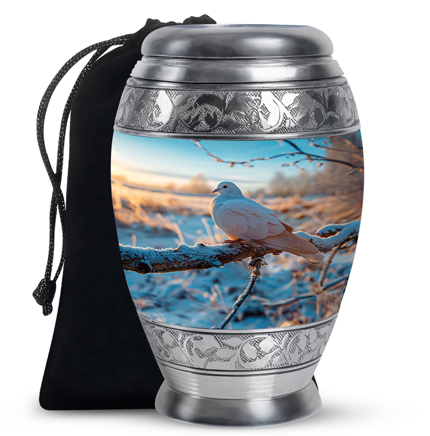 Personalized Bird Memorial Urn for Human Ashes - 10-inch, 200 cu in - Yatskia