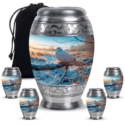 Personalized Bird Memorial Urn for Human Ashes - 10-inch, 200 cu in - Yatskia