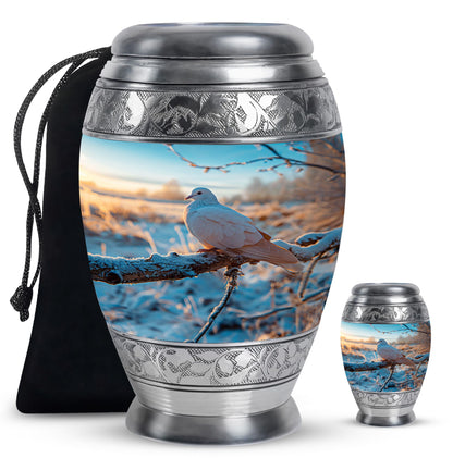 Personalized Bird Memorial Urn for Human Ashes - 10-inch, 200 cu in - Yatskia