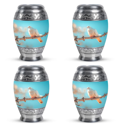 Blue Personalized Bird Cremation Urn for Men and Women - 10-inch, 200 cu in - Yatskia