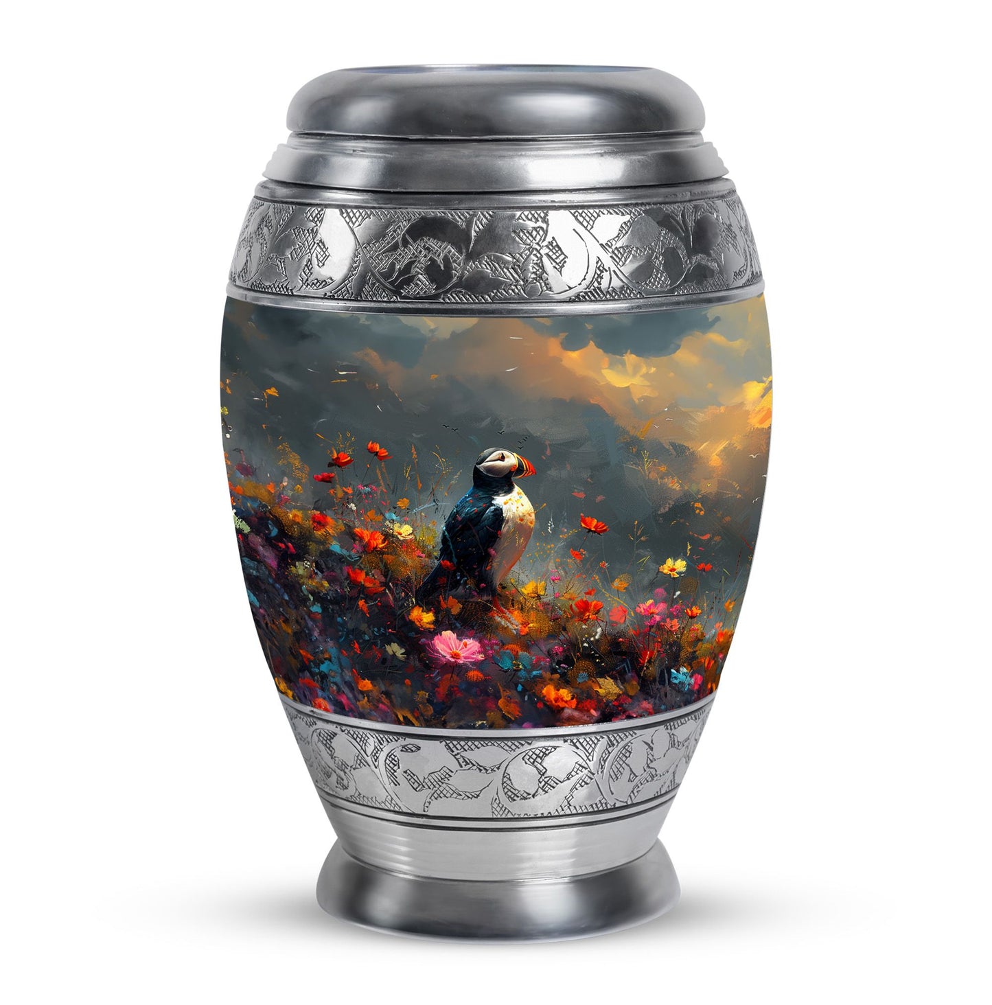 Colorful Personalized Bird Keepsake Urn for Mom - 10-inch, 200 cu in - Yatskia