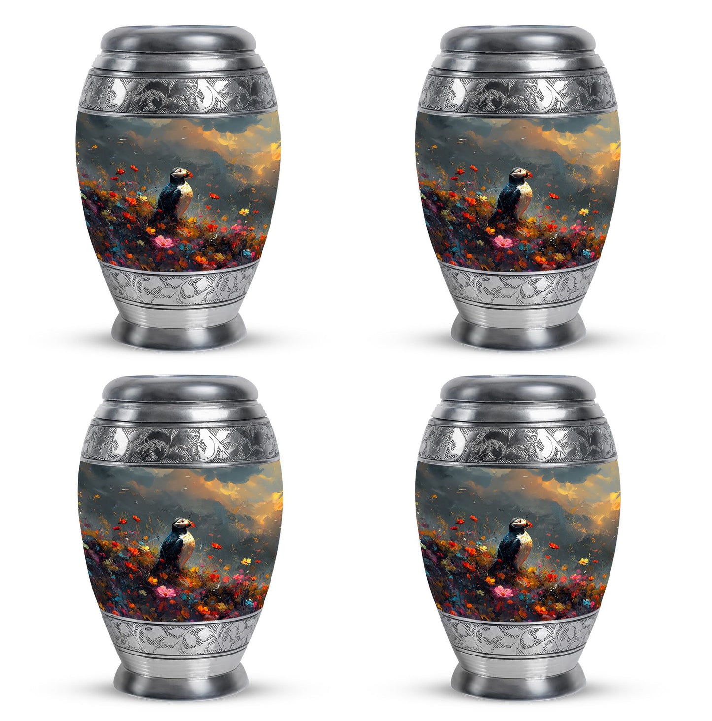 Colorful Personalized Bird Keepsake Urn for Mom - 10-inch, 200 cu in - Yatskia