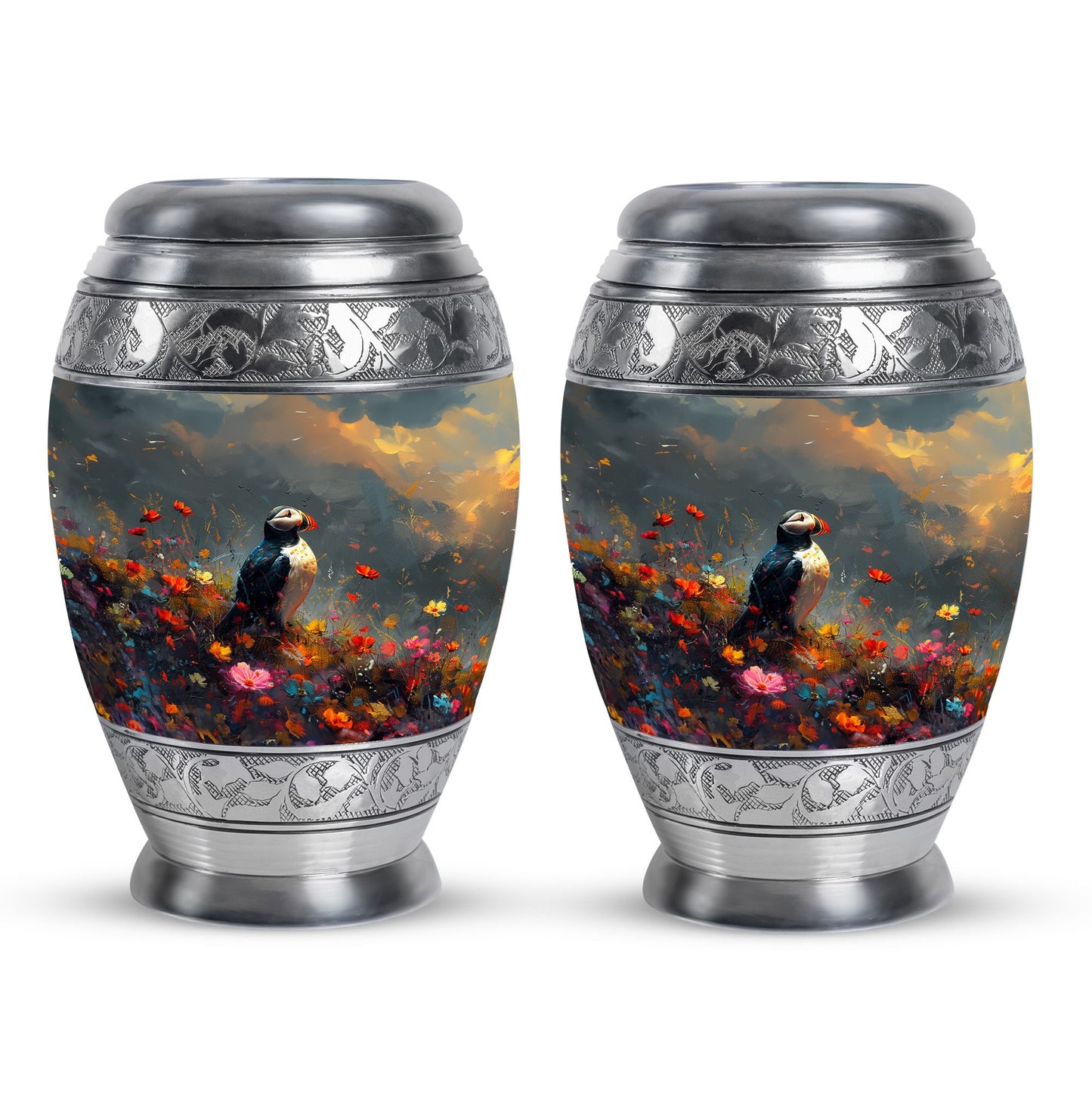 Colorful Personalized Bird Keepsake Urn for Mom - 10-inch, 200 cu in - Yatskia