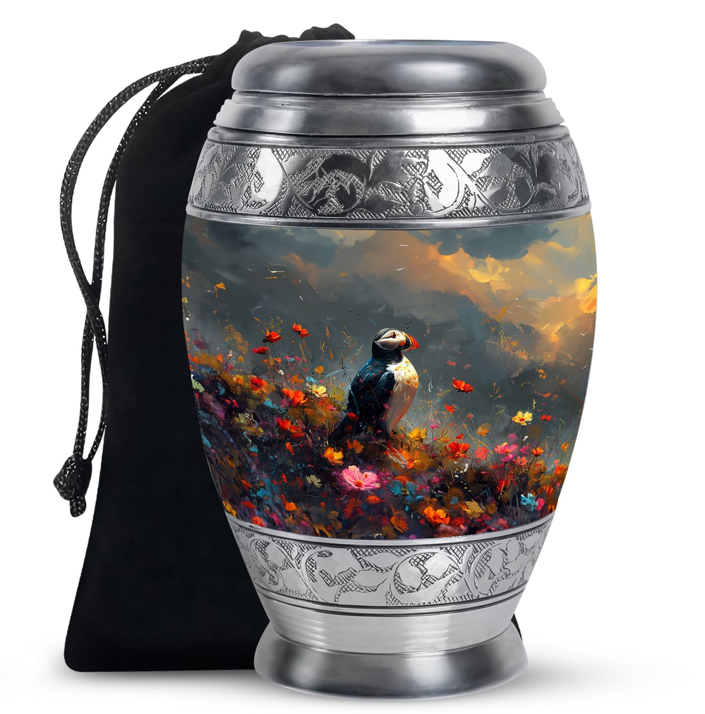 Colorful Personalized Bird Keepsake Urn for Mom - 10-inch, 200 cu in - Yatskia