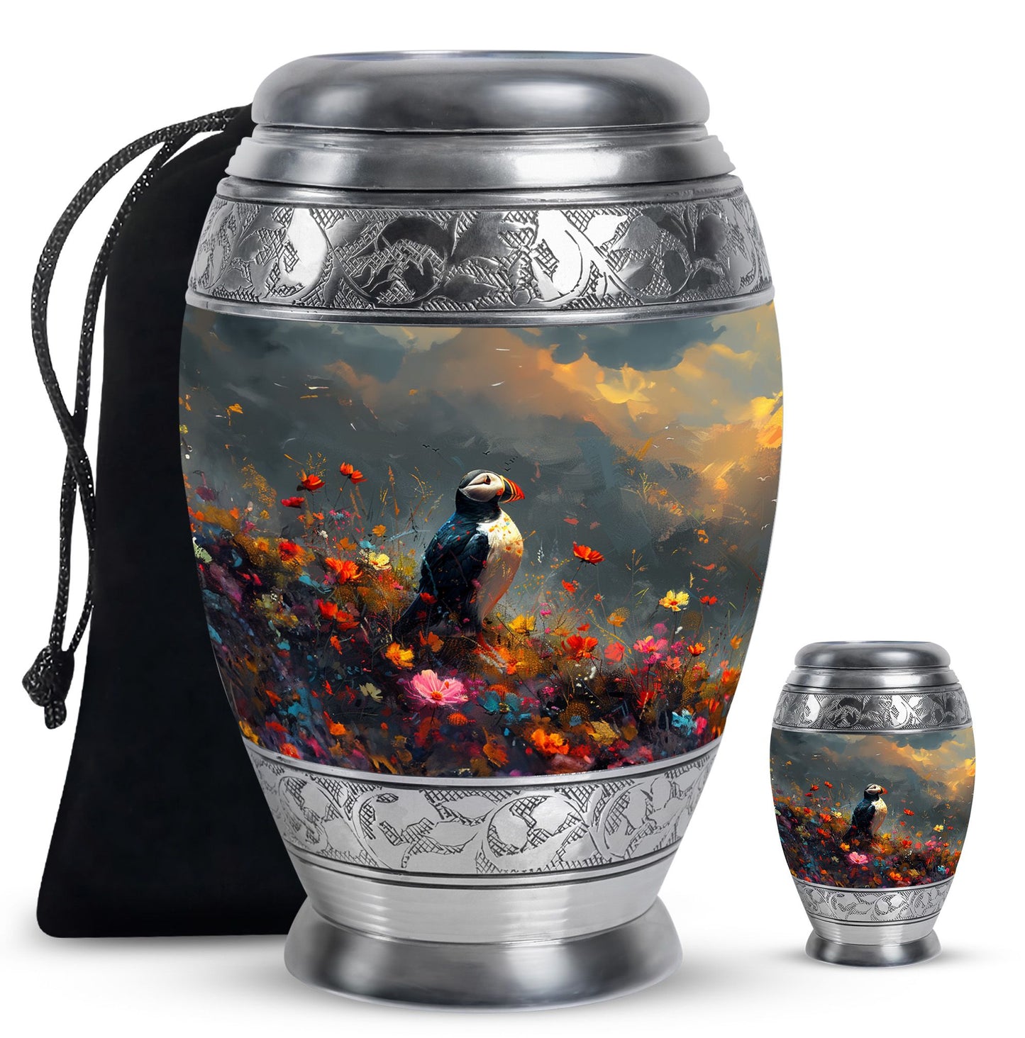 Colorful Personalized Bird Keepsake Urn for Mom - 10-inch, 200 cu in - Yatskia