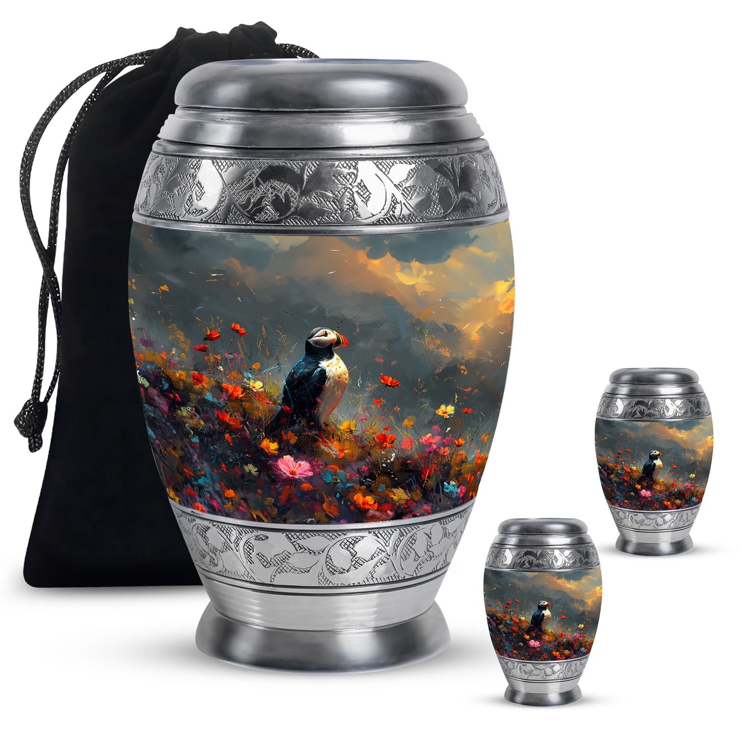 Colorful Personalized Bird Keepsake Urn for Mom - 10-inch, 200 cu in - Yatskia