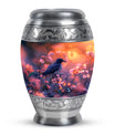 Solitary Bird Urn For Cremation Ashes - Pink Floral Urn For Funeral