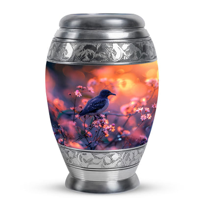 Pink Personalized Bird Cremation Urn for Human Ashes - 10-inch, 200 cu in - Yatskia