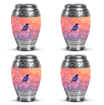 Pink Personalized Bird Cremation Urn for Women - 10-inch, 200 cu in - Yatskia