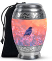 Solitary Bird Memorial Ashes Urn For Women - Pink Cremation Urn For Female