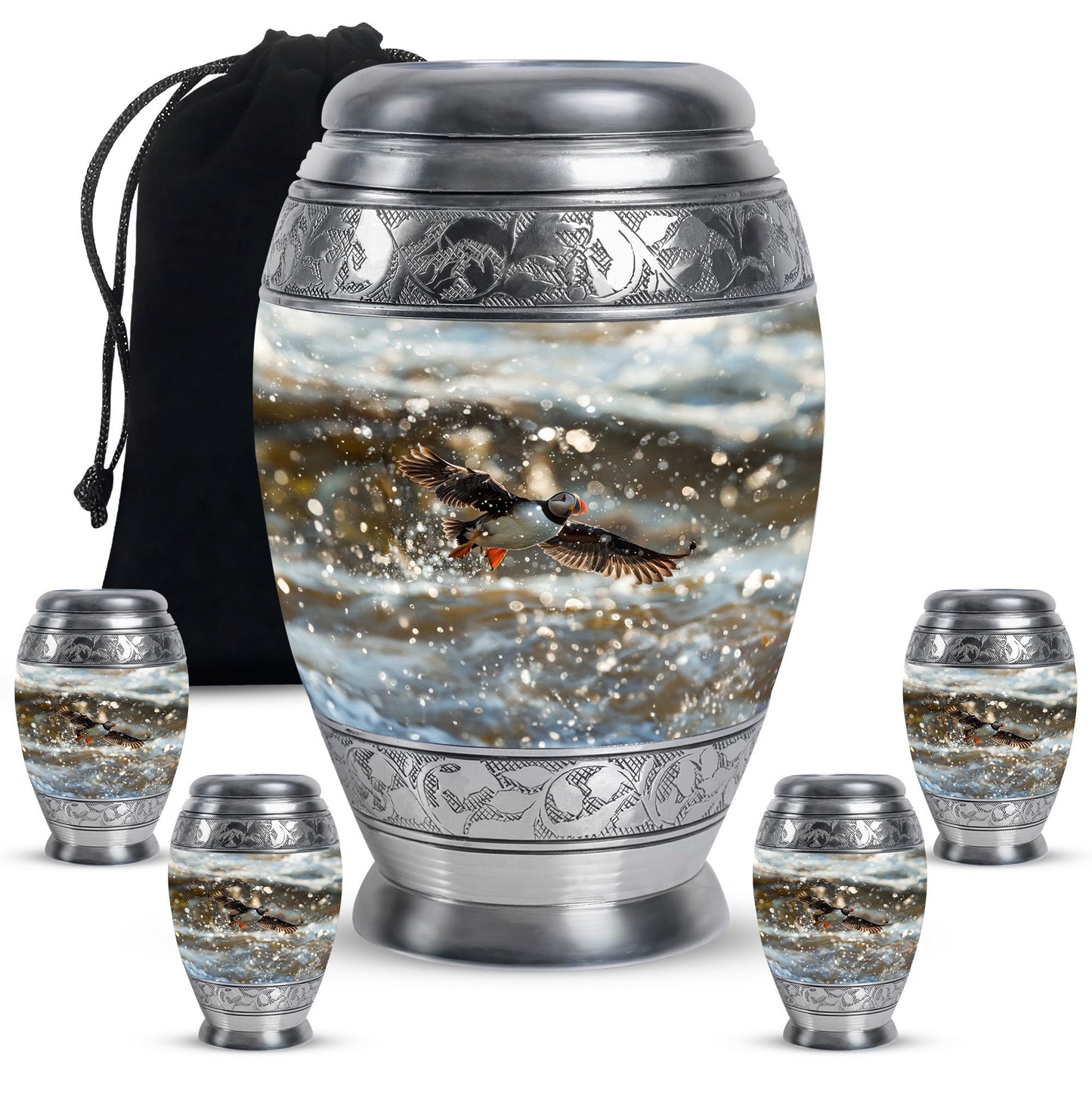 Personalized Bird Keepsake Urn for Dad - 10-inch, 200 cu in - Yatskia