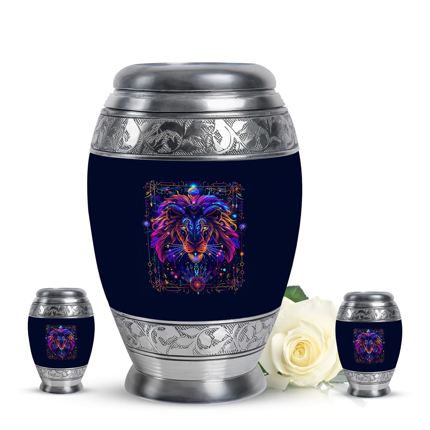 Personalized Lion Cremation Urn for Men - 10-inch, 200 cu in - Yatskia