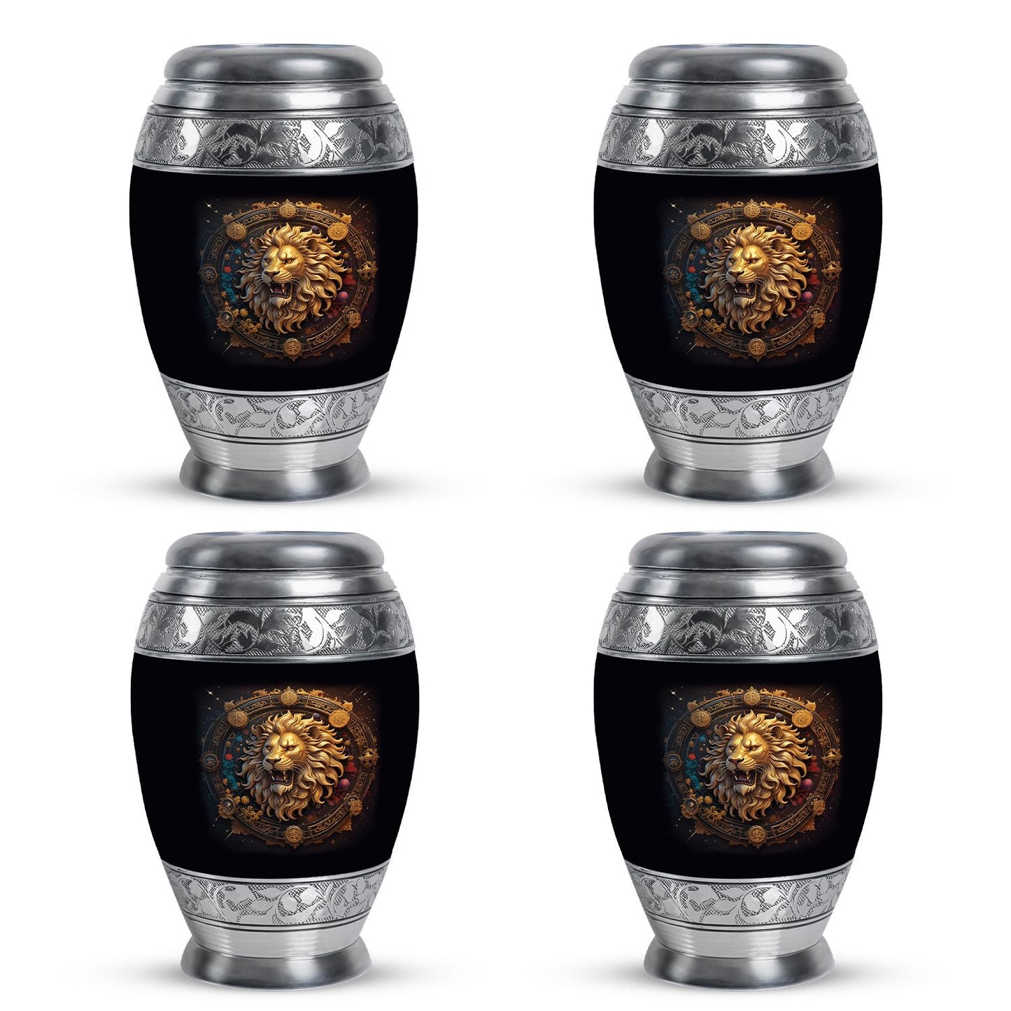 Personalized Lion Cremation Urn for Men - 10-inch, 200 cu in - Yatskia