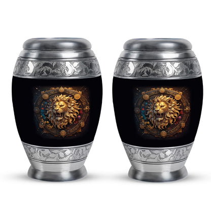 Personalized Lion Cremation Urn for Men - 10-inch, 200 cu in - Yatskia