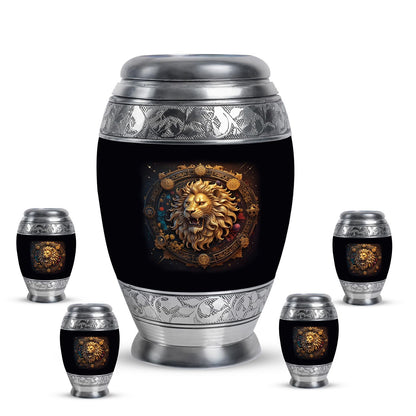 Personalized Lion Cremation Urn for Men - 10-inch, 200 cu in - Yatskia